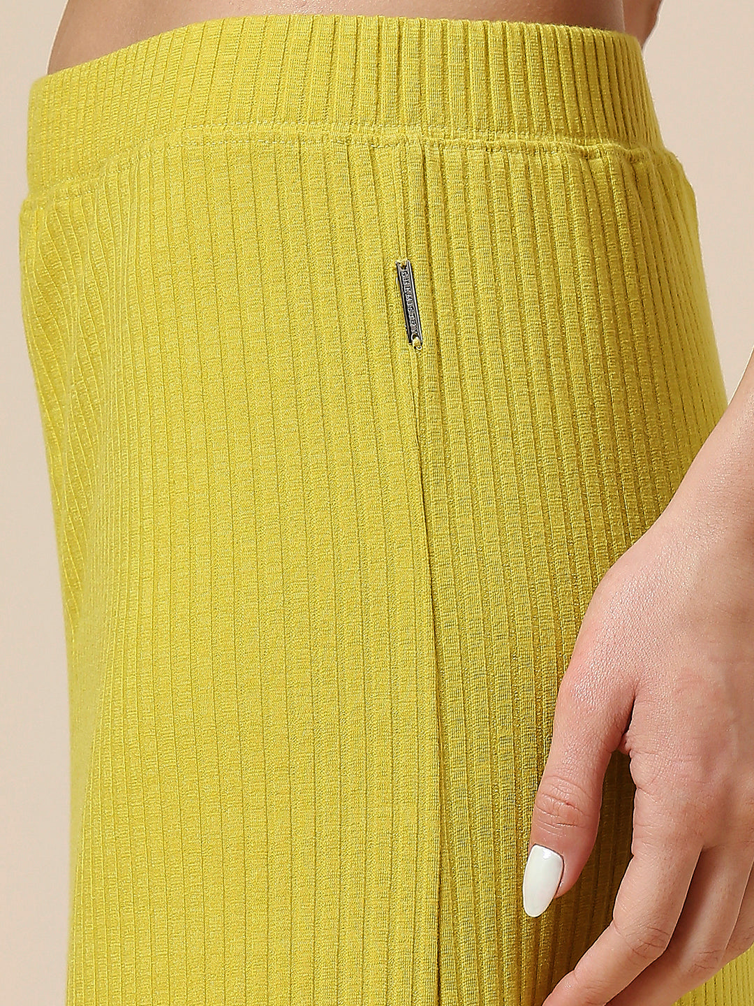 RIBBED KNIT PULL ON A-LINE SKIRT