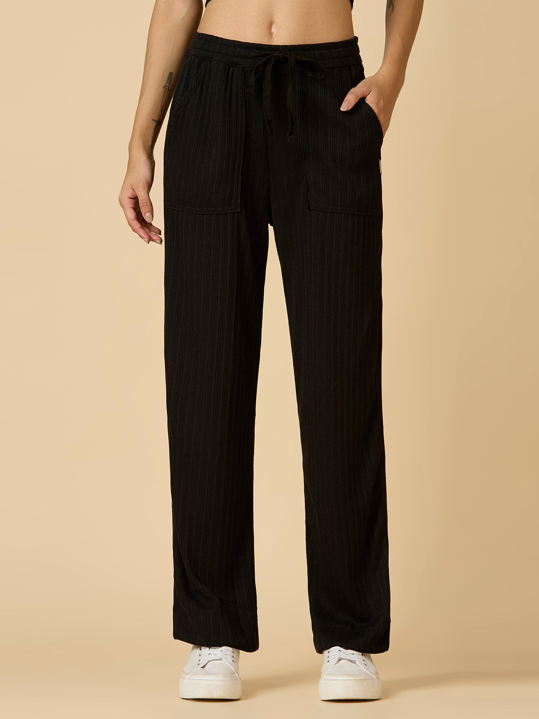 RIBBED KNIT LOUNGE PANTS