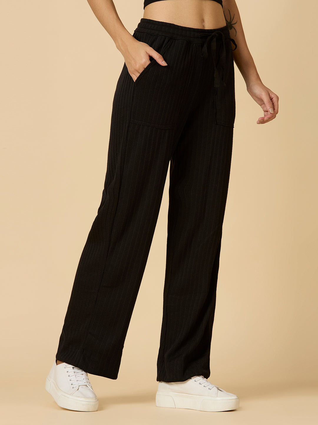 RIBBED KNIT LOUNGE PANTS