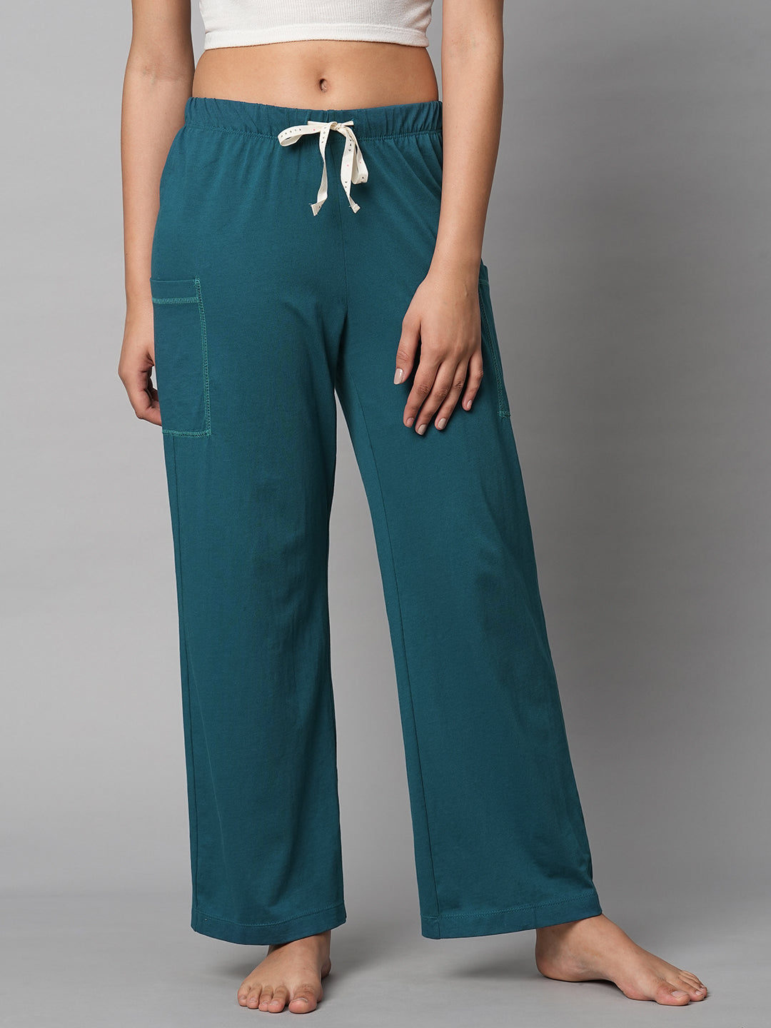 Cotton Jersey Pj'S W/ Cargo Pockets