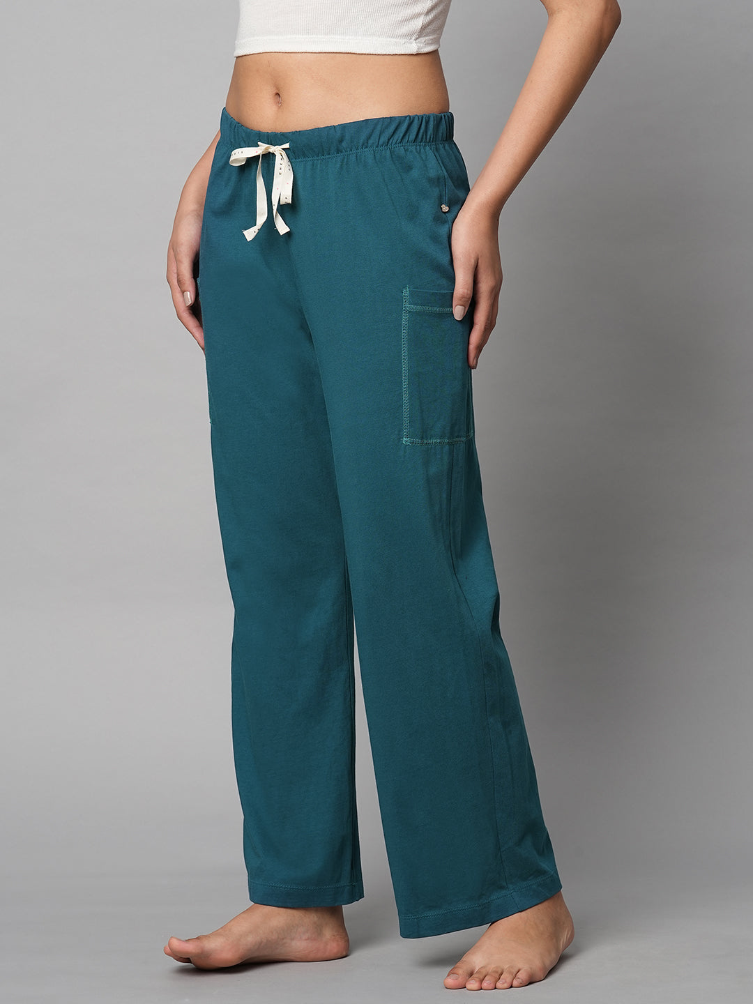 Cotton Jersey Pj'S W/ Cargo Pockets