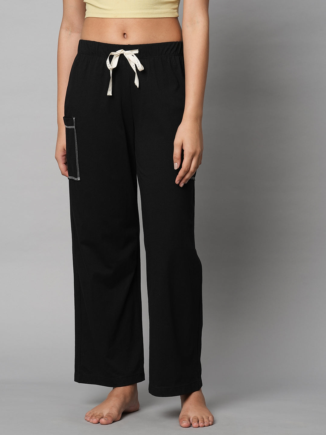 Cotton Jersey Pj'S W/ Cargo Pockets