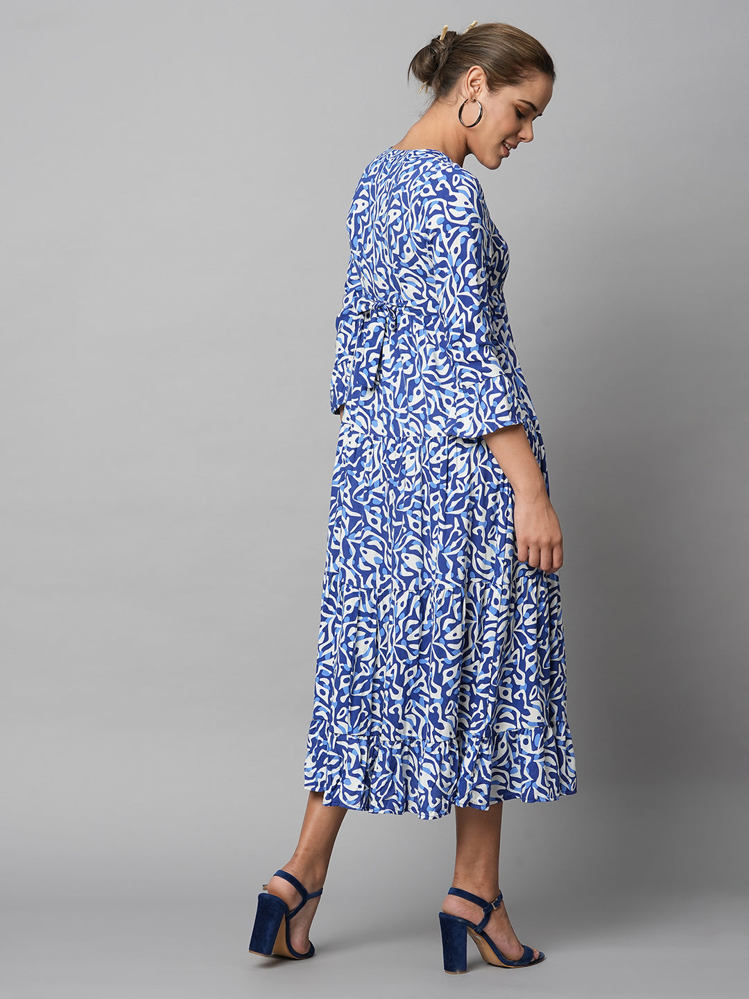 Printed Viscose Tiered Dress