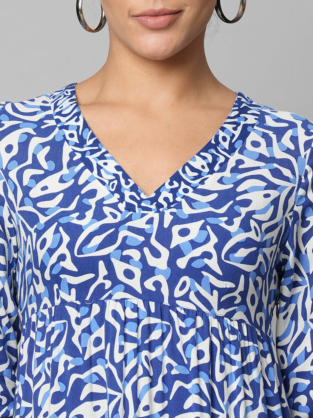 Printed Viscose Tiered Dress