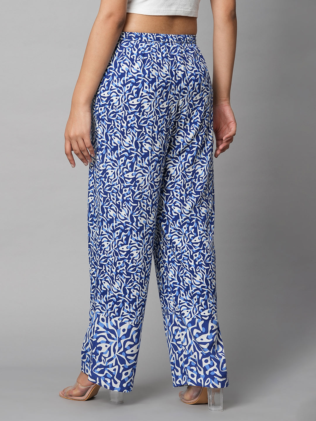 MIX N MATCH RAYON PRINTED PULL ON FLUID PANTS