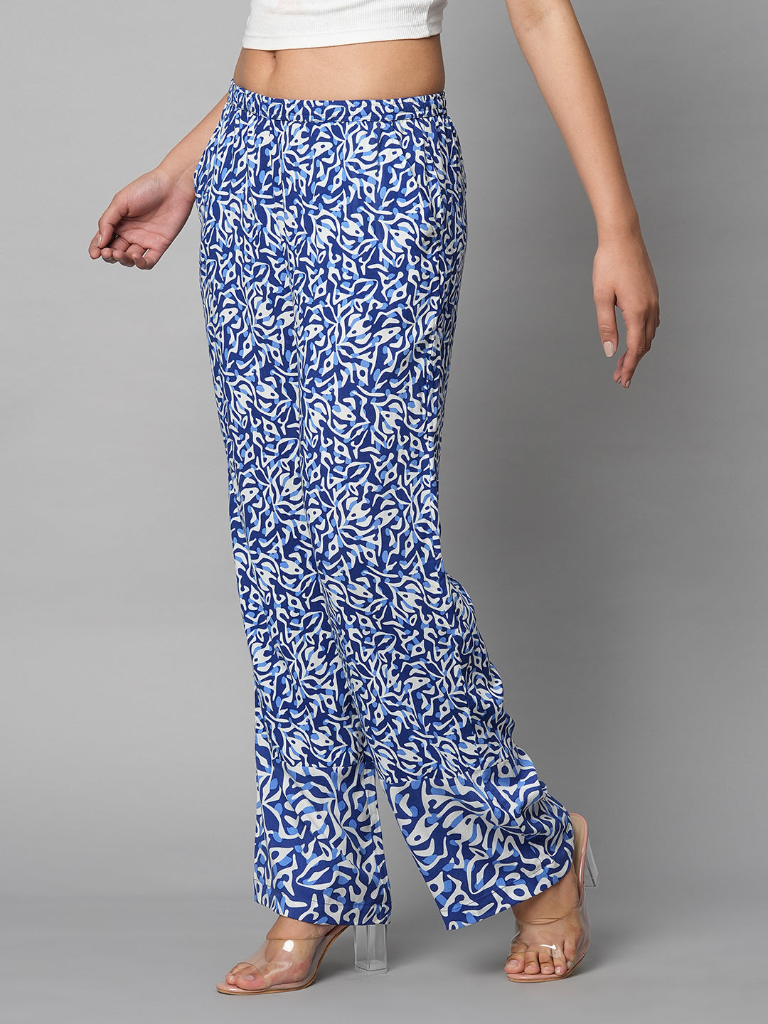 MIX N MATCH RAYON PRINTED PULL ON FLUID PANTS