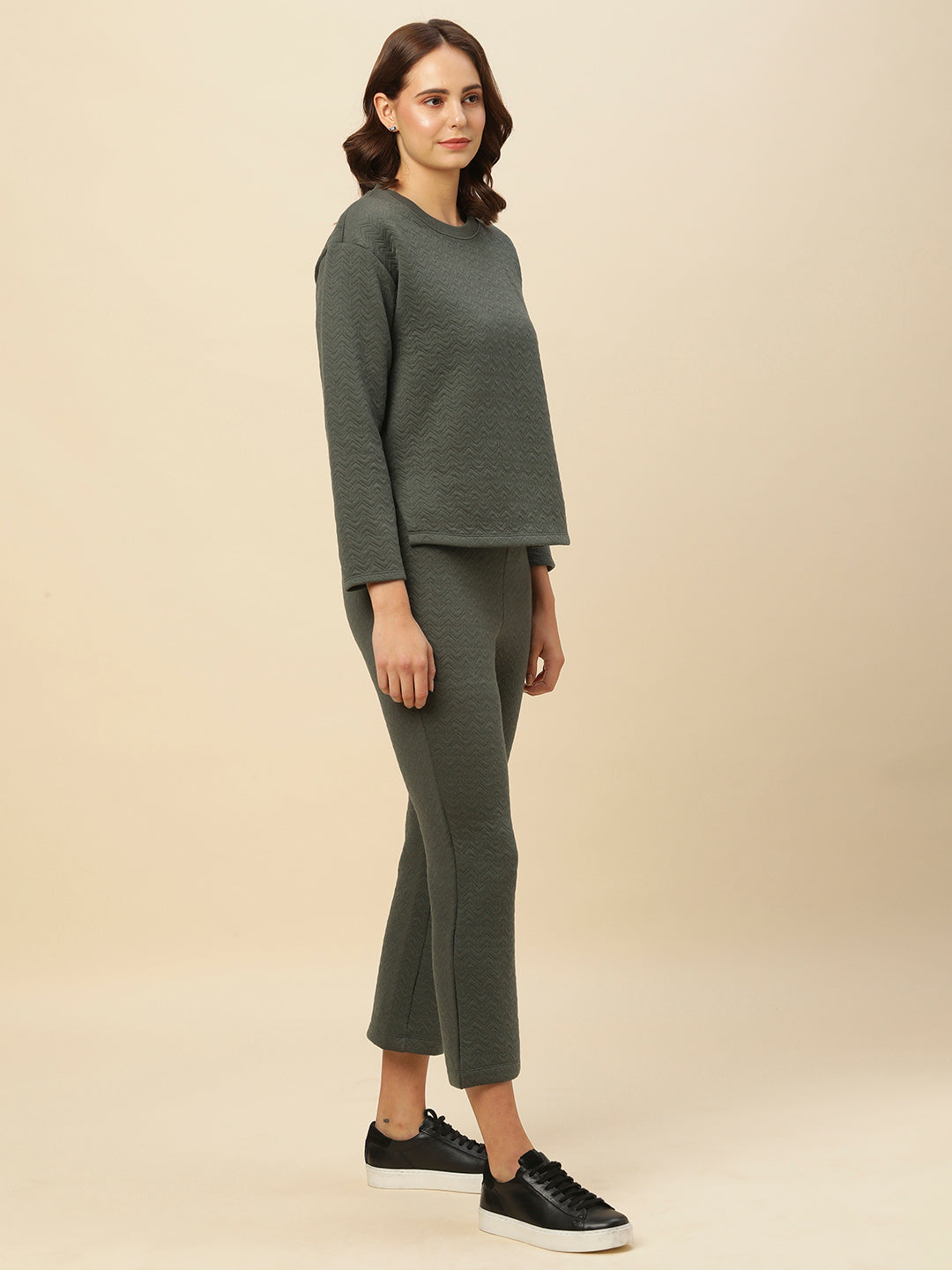 Quilted Jersey Sweatshirt & Slim Peg Pant Co - Ord Set