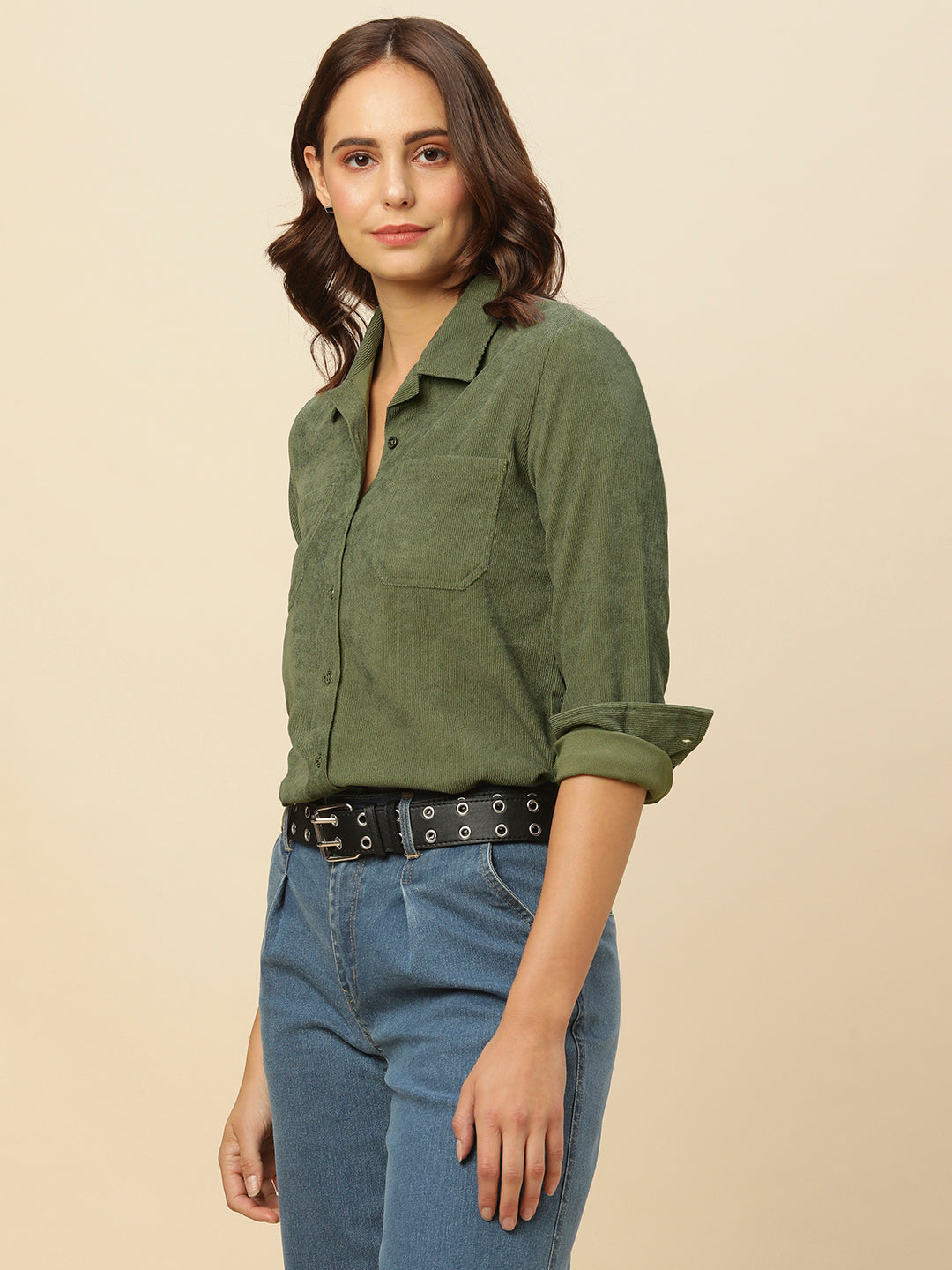 CORDUROY PATCH POCKET SHIRT