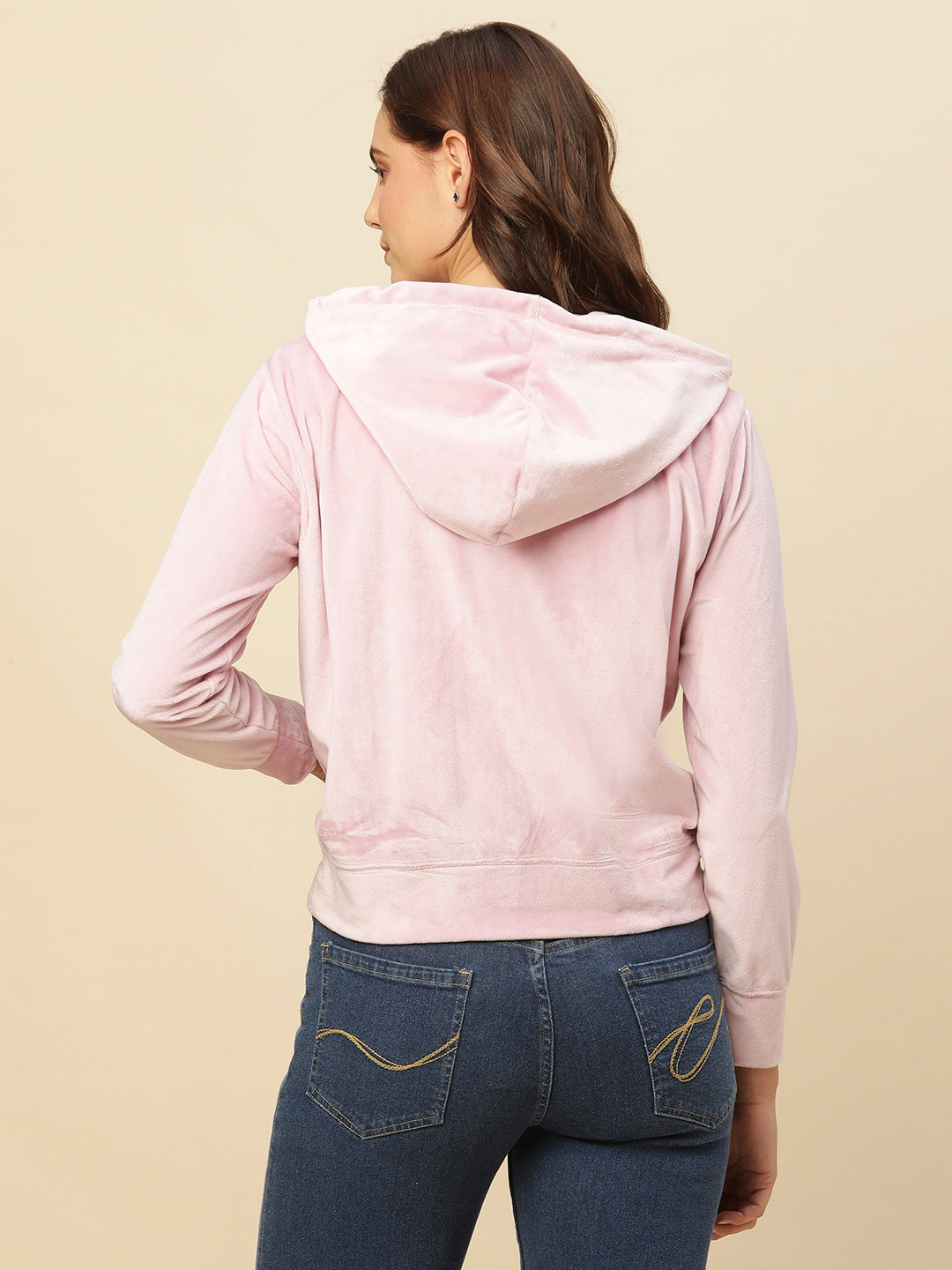 VELOUR HOODIE W/ KANGAROO POCKET