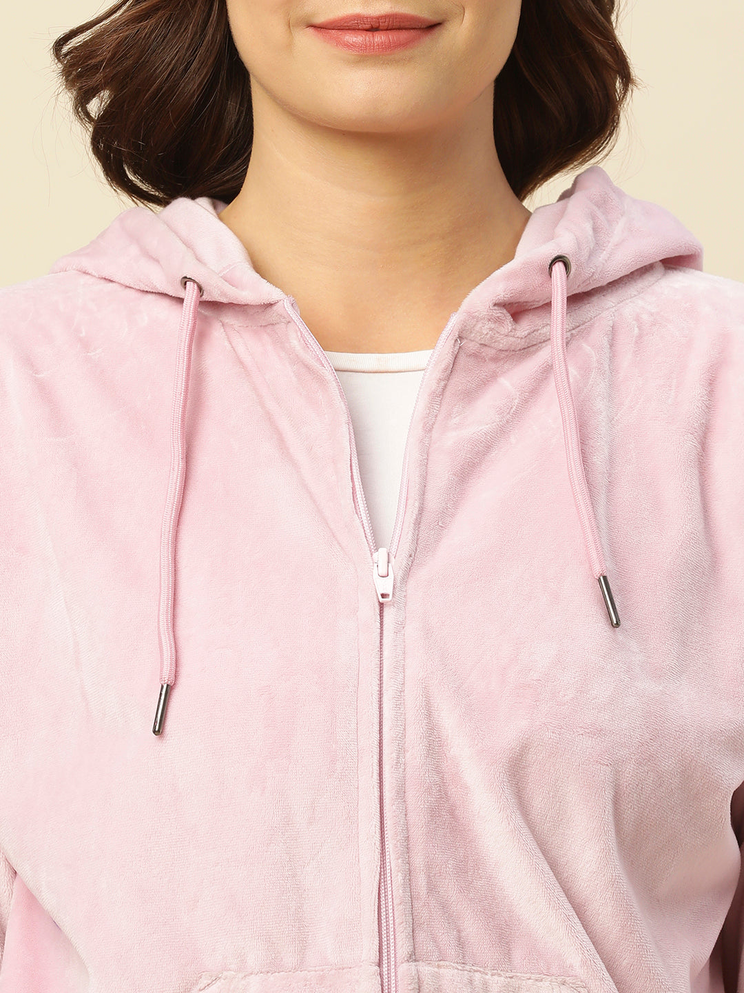 VELOUR HOODIE W/ KANGAROO POCKET