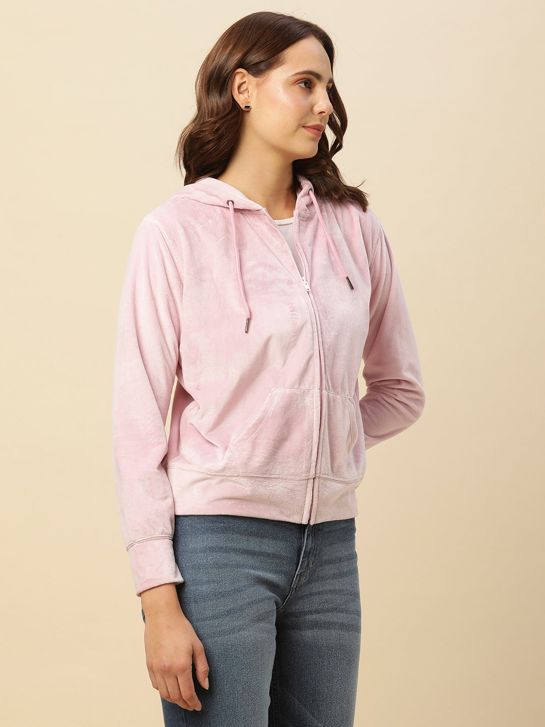 VELOUR HOODIE W/ KANGAROO POCKET