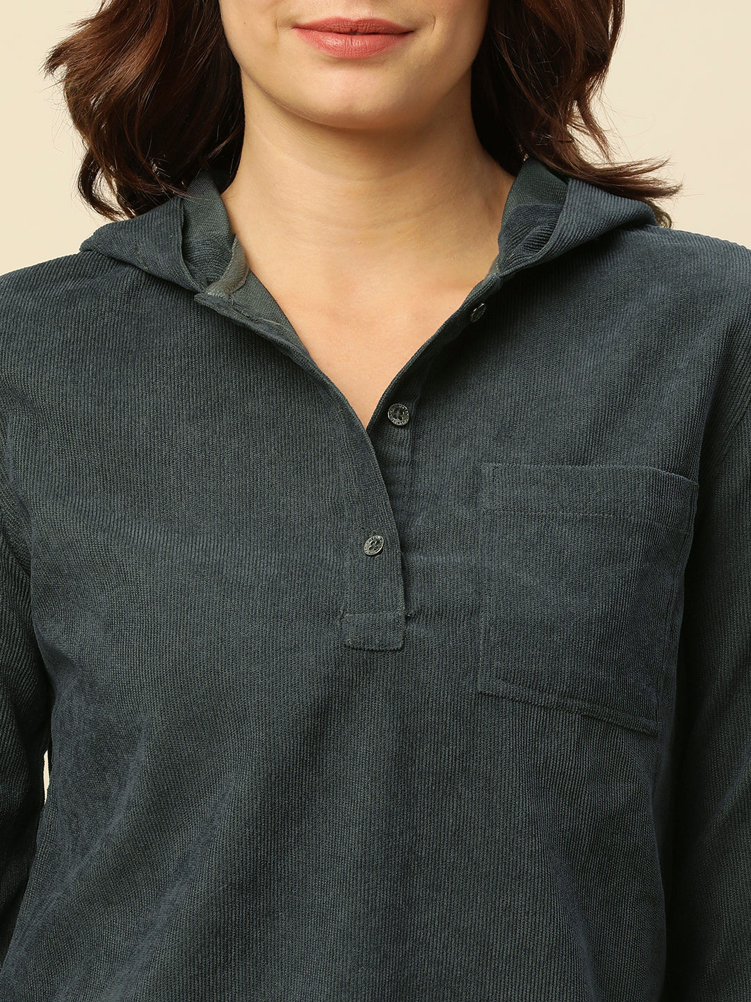 LIGHT WEIGHT CORDUROY HOODIE