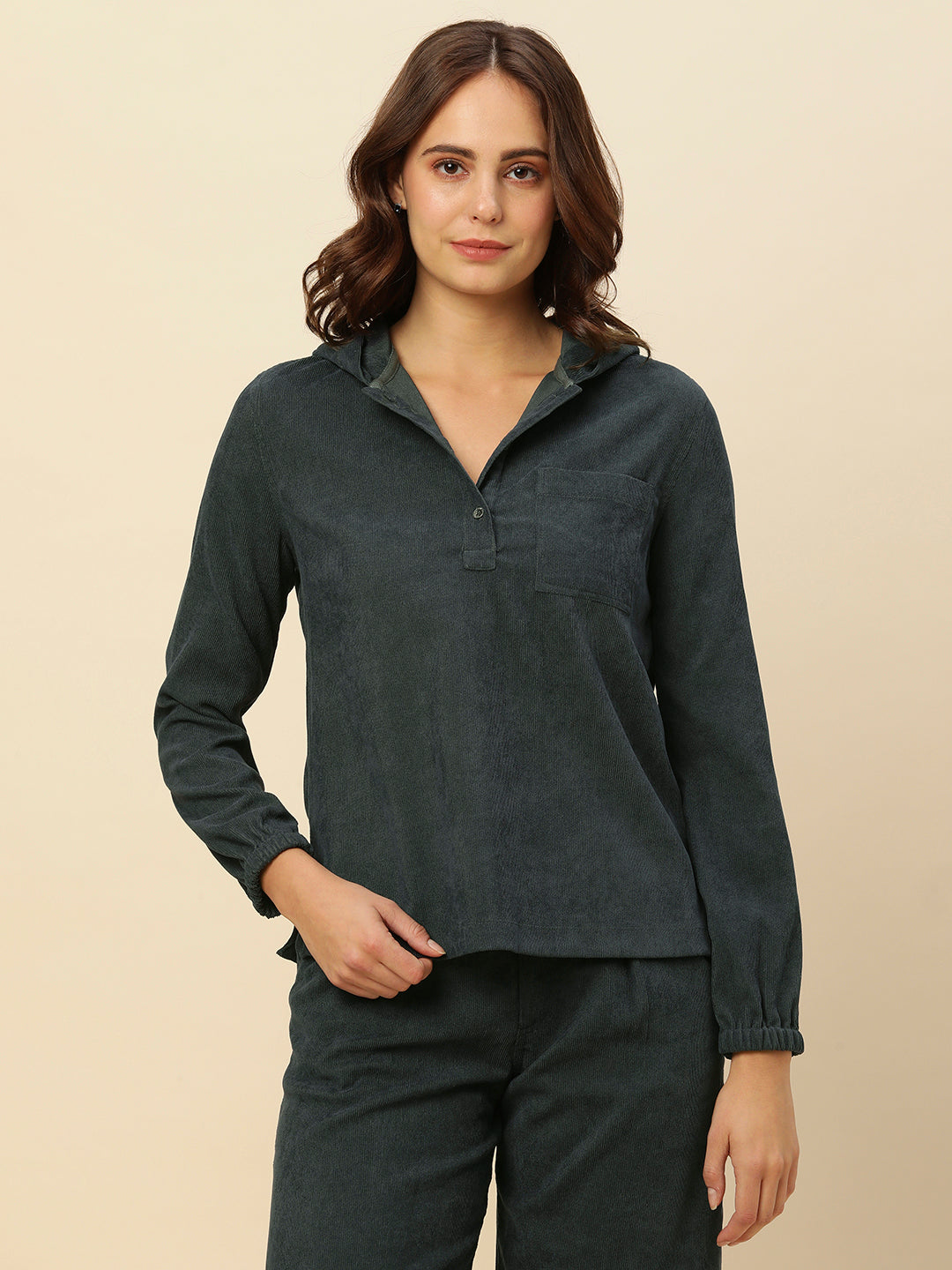 LIGHT WEIGHT CORDUROY HOODIE