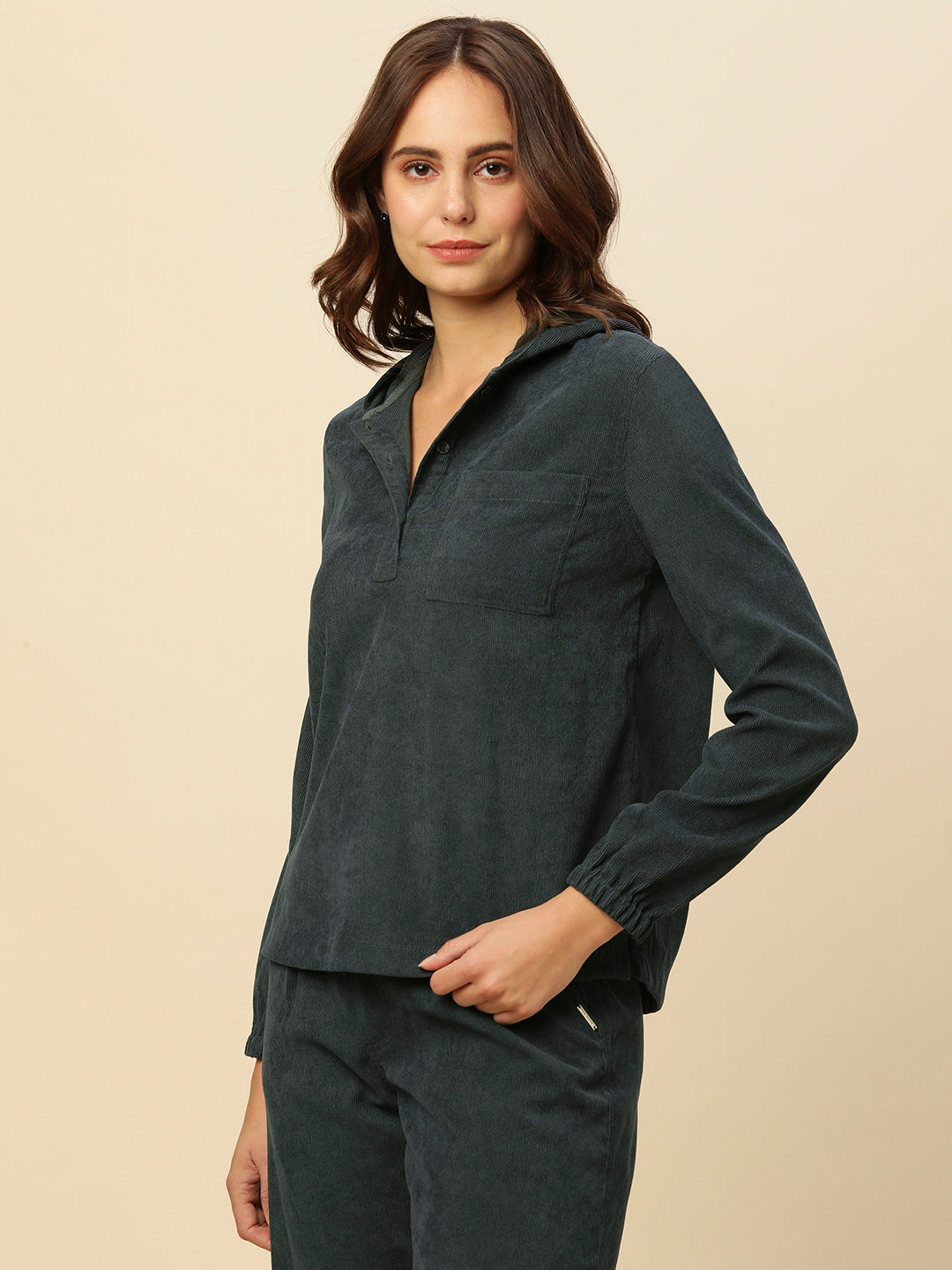 LIGHT WEIGHT CORDUROY HOODIE