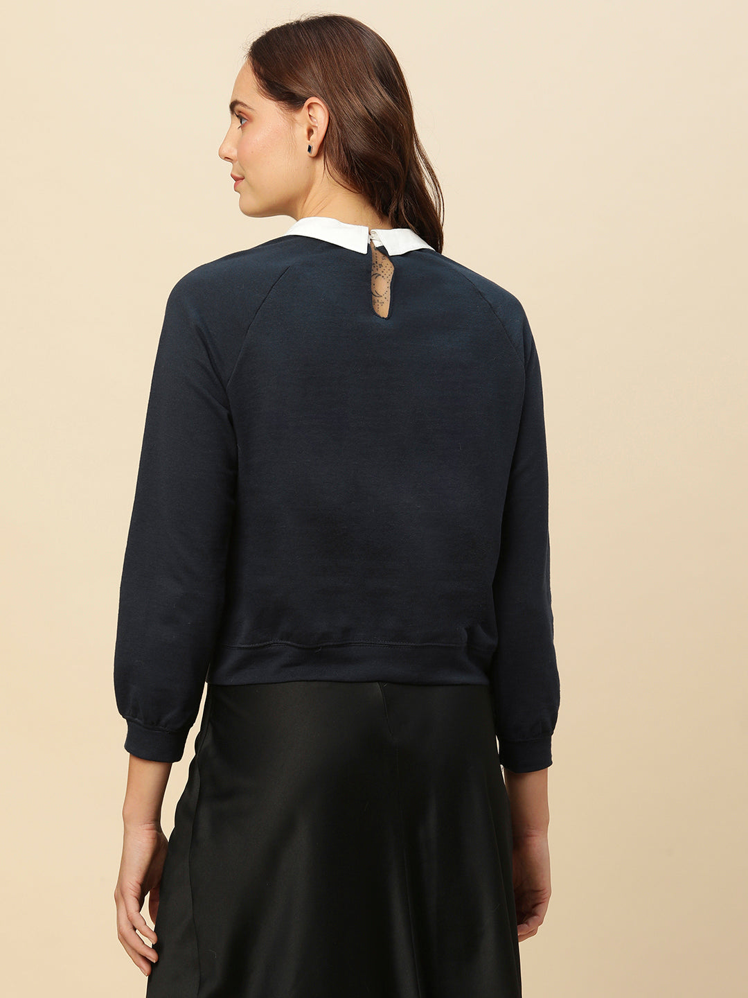 Collared Look French Terry Raglan Sweatshirt