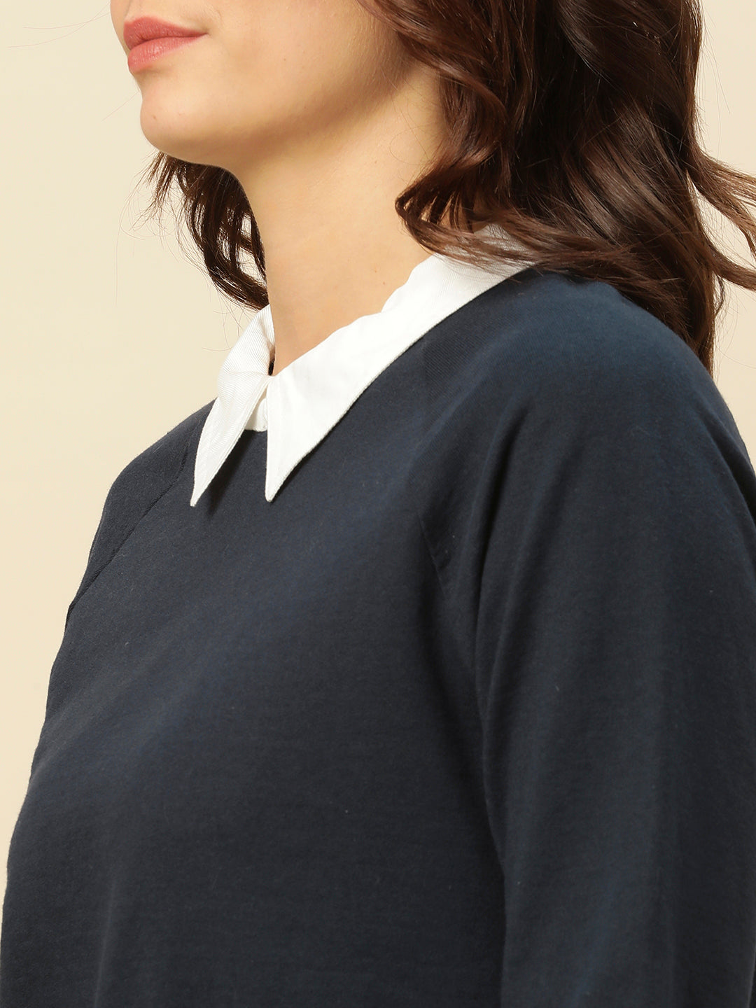 Collared Look French Terry Raglan Sweatshirt