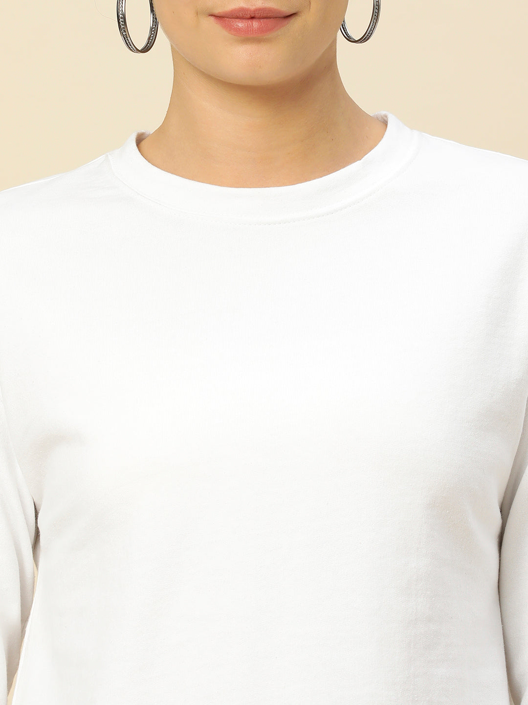 "SIMPLIFY" FRENCH TERRY SWEATSHIRT WITH  HIGH - LOW HEMLINE