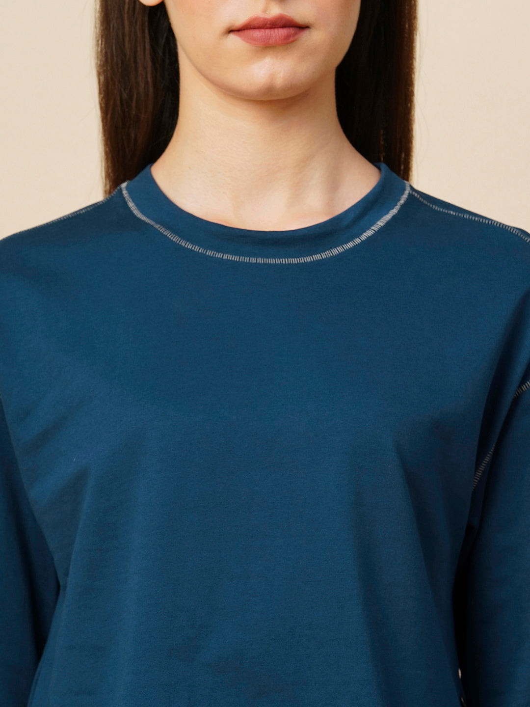 French Terry Drop Shoulder Sweatshirt & Slim Leg Co-Ord Set