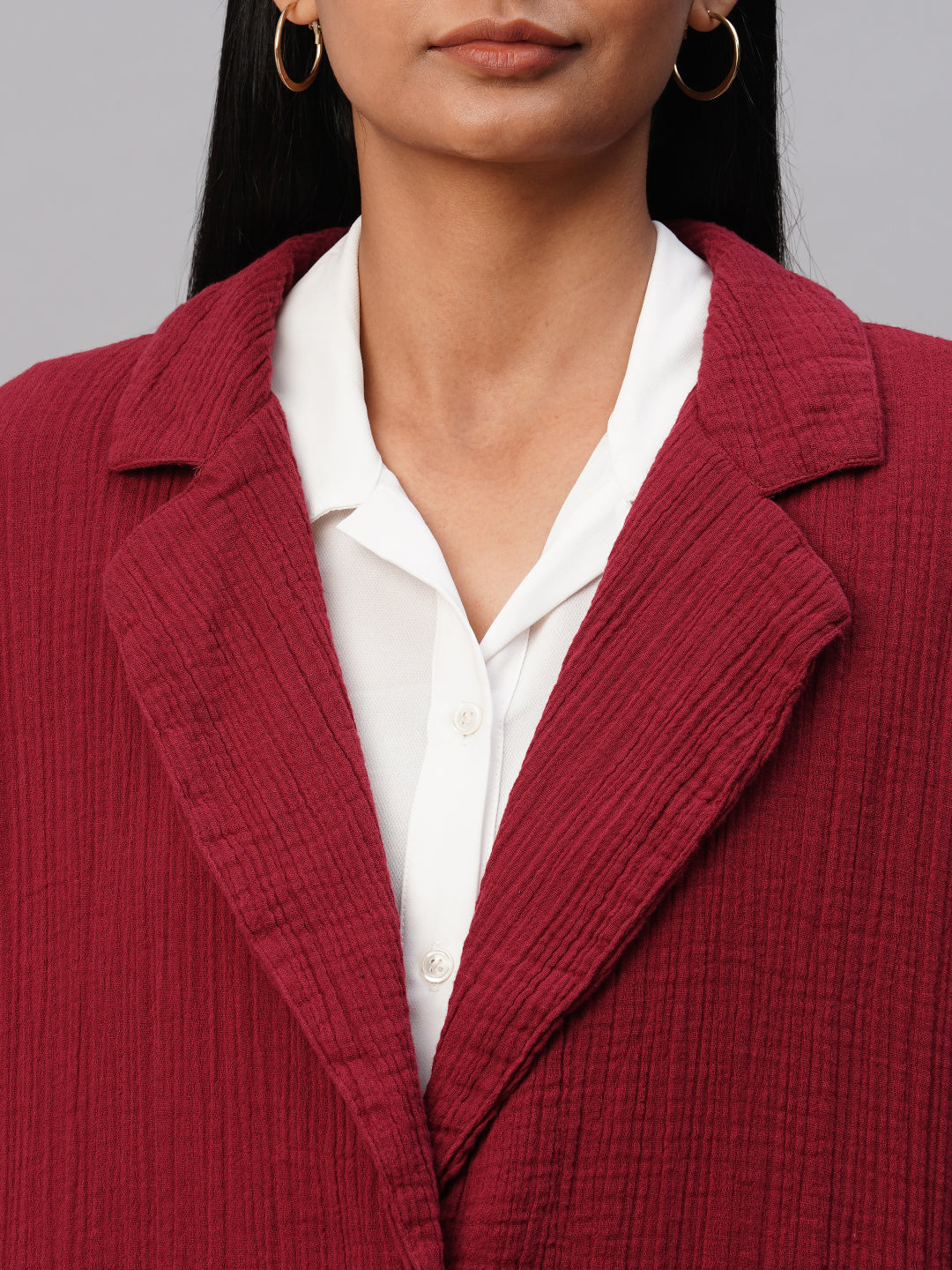 Crinkle Cotton Double Cloth Fluid Jacket
