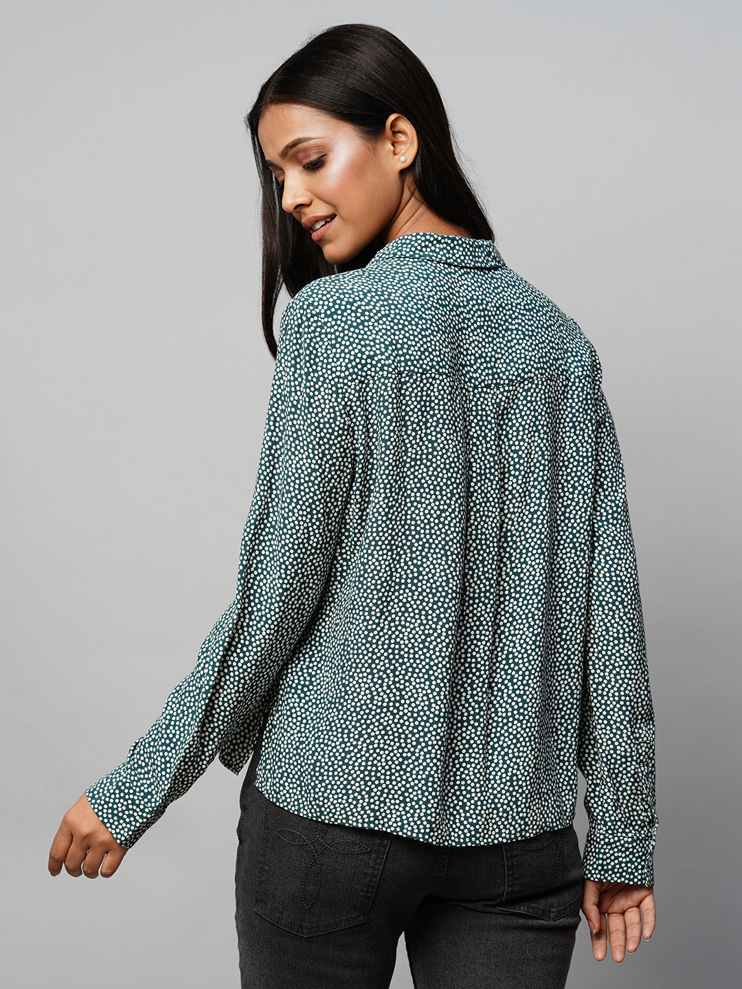 Viscose Crepe 1/2 Placket Pop Over Shirt