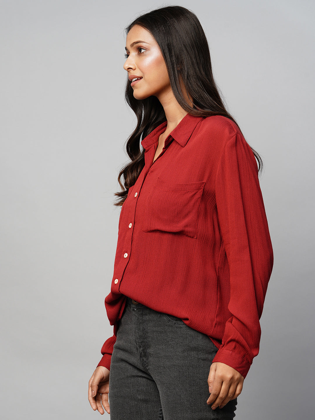 Crinkle Rayon Shirt