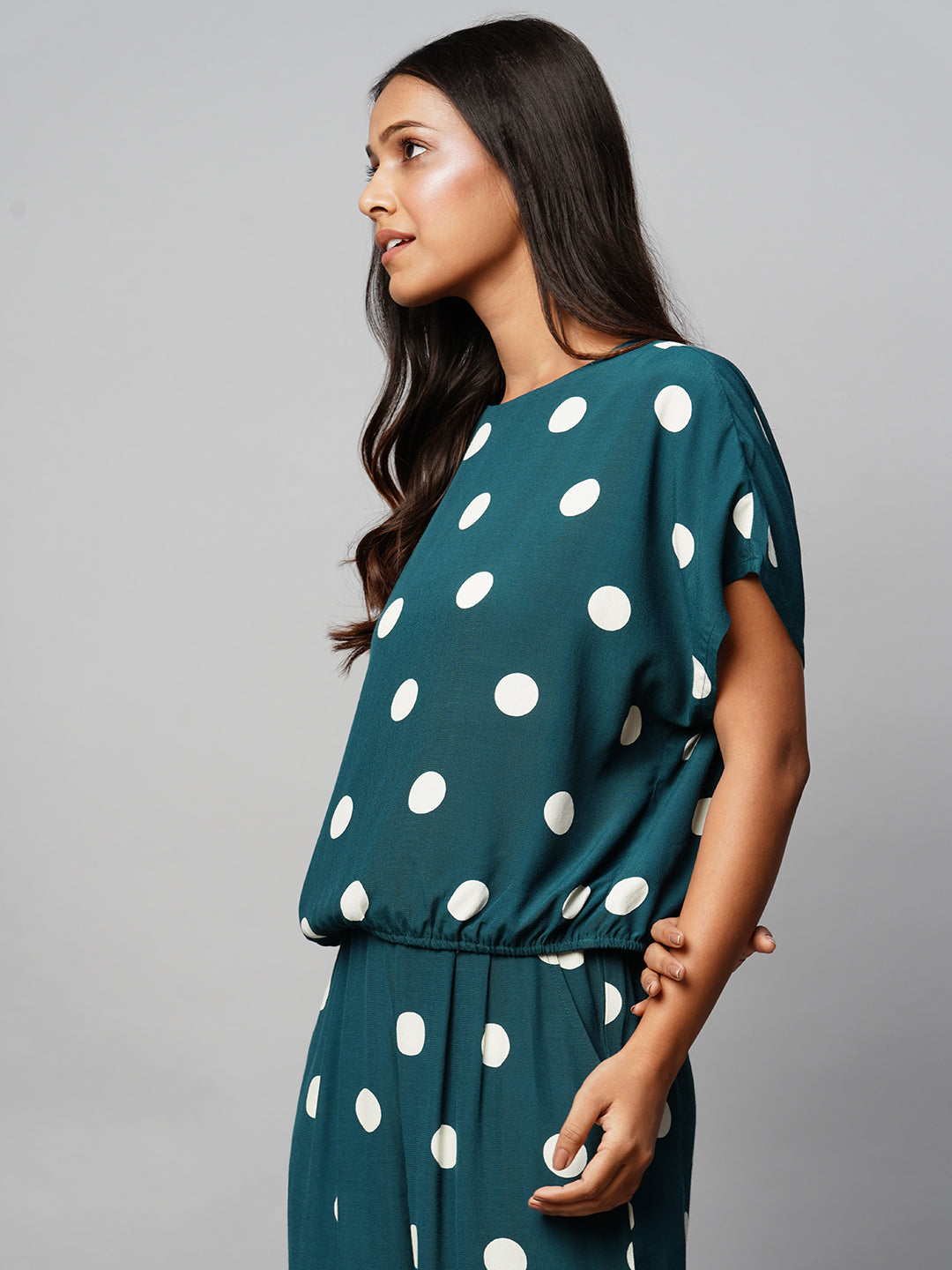 Viscose Crepe Drop Shoulder Elasticated Top