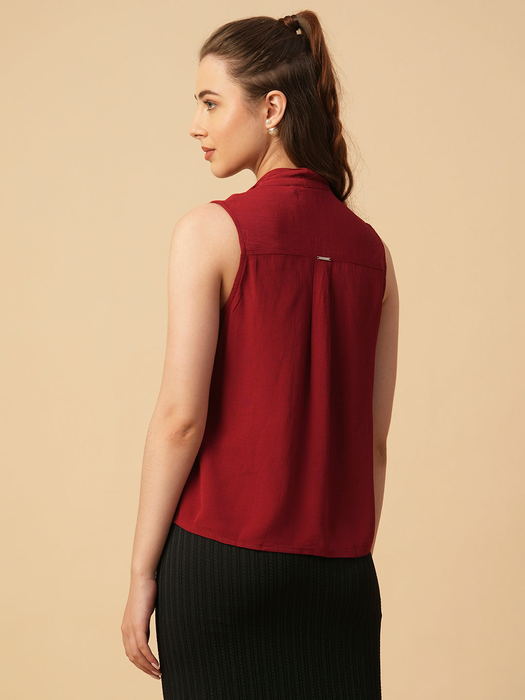 VISCOSE CREPE TIE TOP