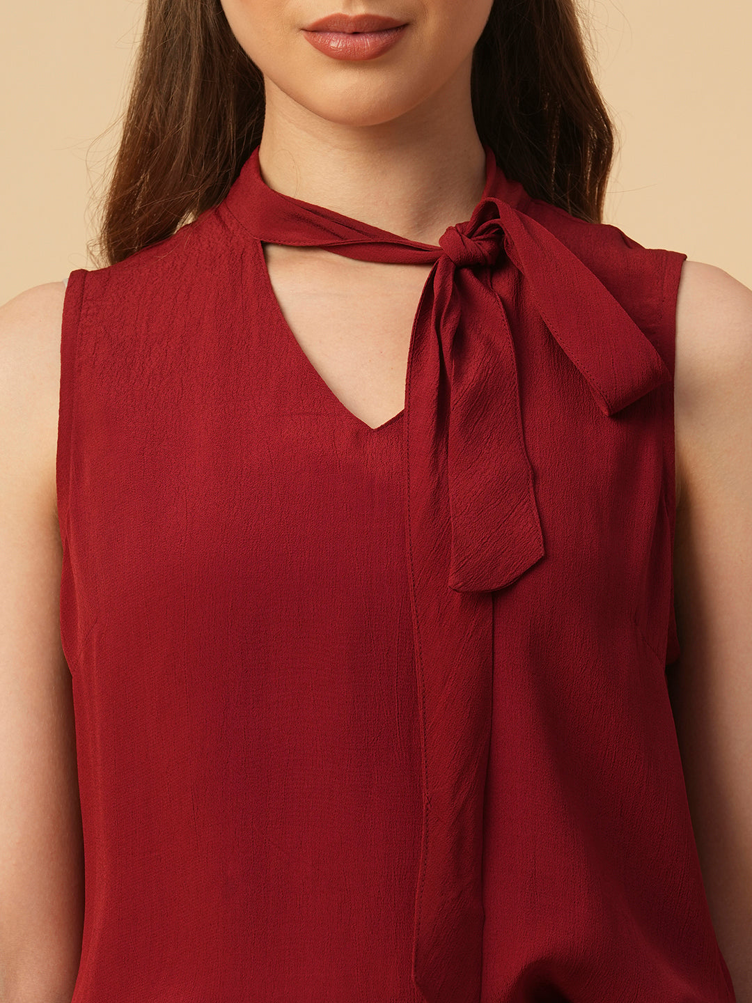 VISCOSE CREPE TIE TOP
