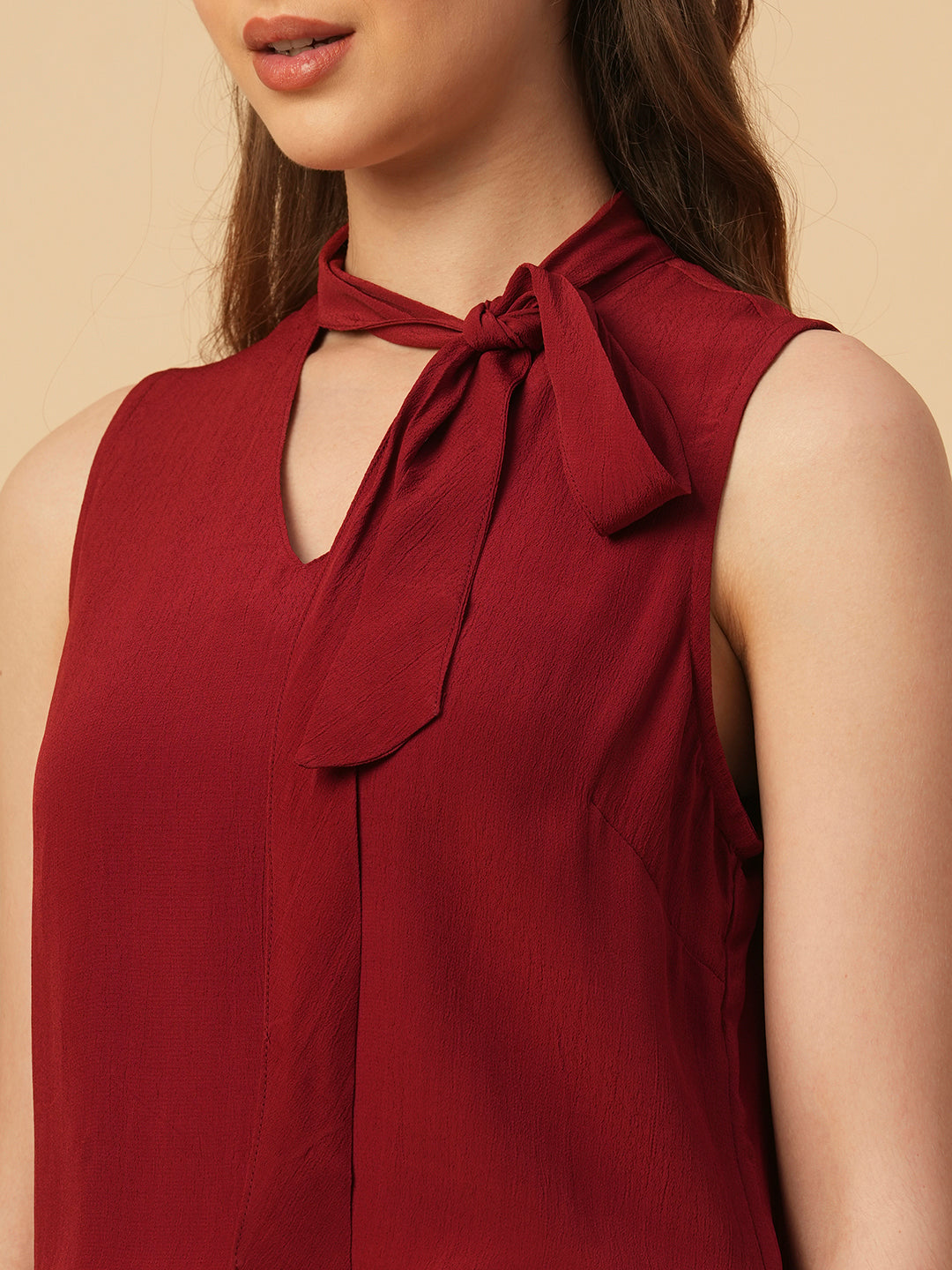 VISCOSE CREPE TIE TOP