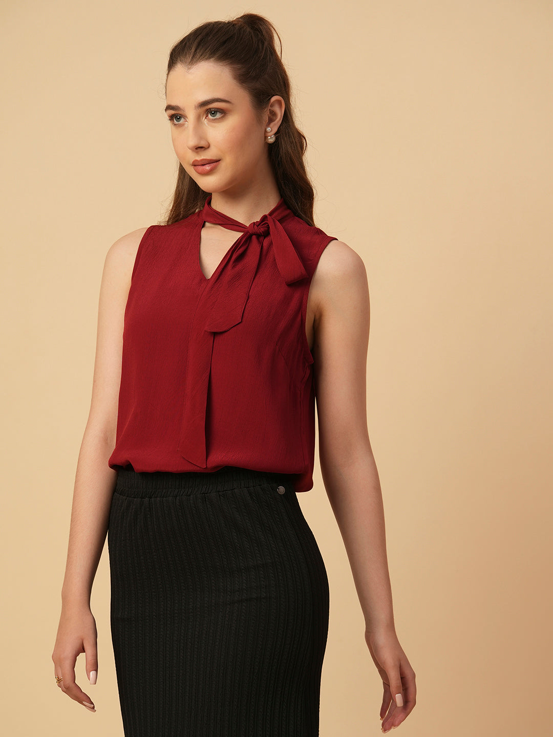 VISCOSE CREPE TIE TOP
