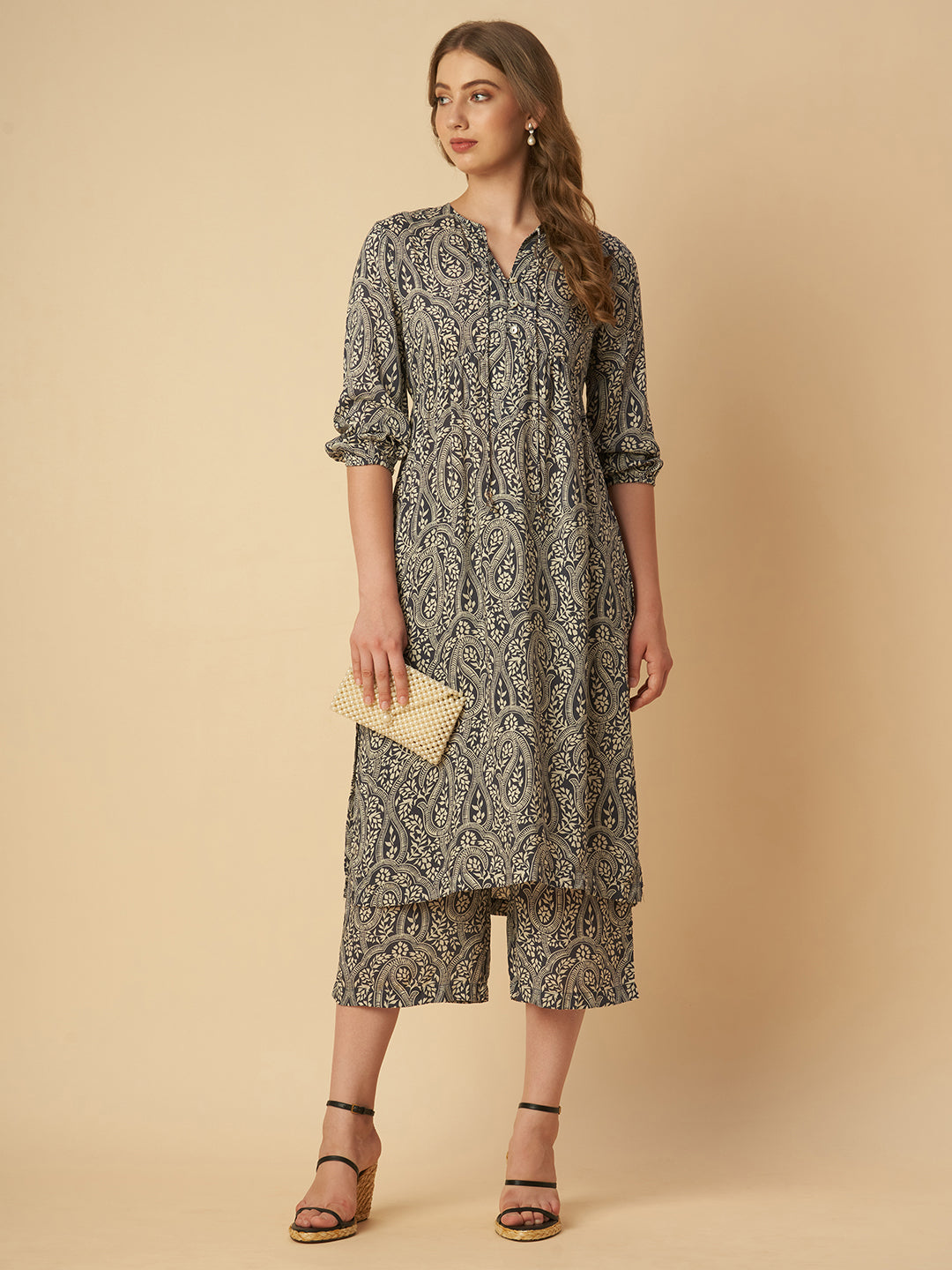 PRINTED MODAL LONGLINE TUNIC & WIDE LEG CO-ORD SET