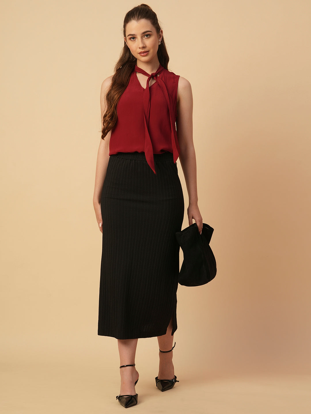VISCOSE CREPE TIE TOP