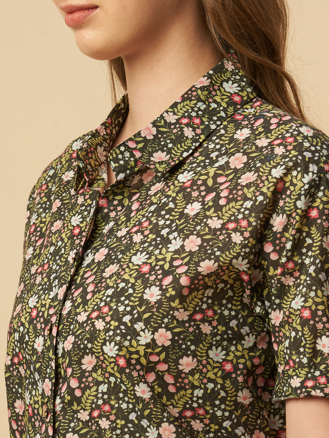 FLORAL PRINTED COTTON SHIRT