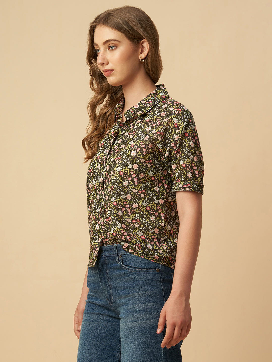 FLORAL PRINTED COTTON SHIRT