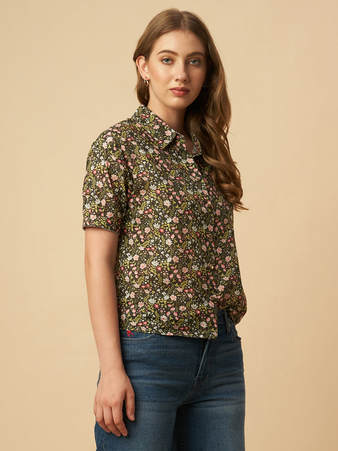 FLORAL PRINTED COTTON SHIRT