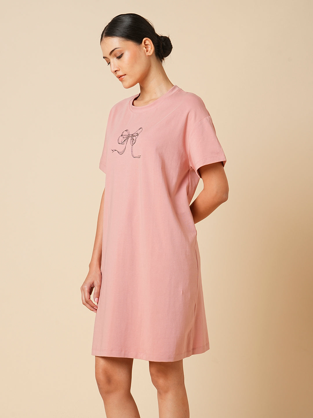 CHEMISTRY GRAPHIC PRINTED COTTON TEE DRESS