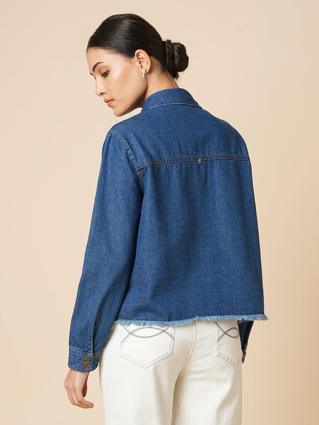 DENIM CROPPED SHIRT