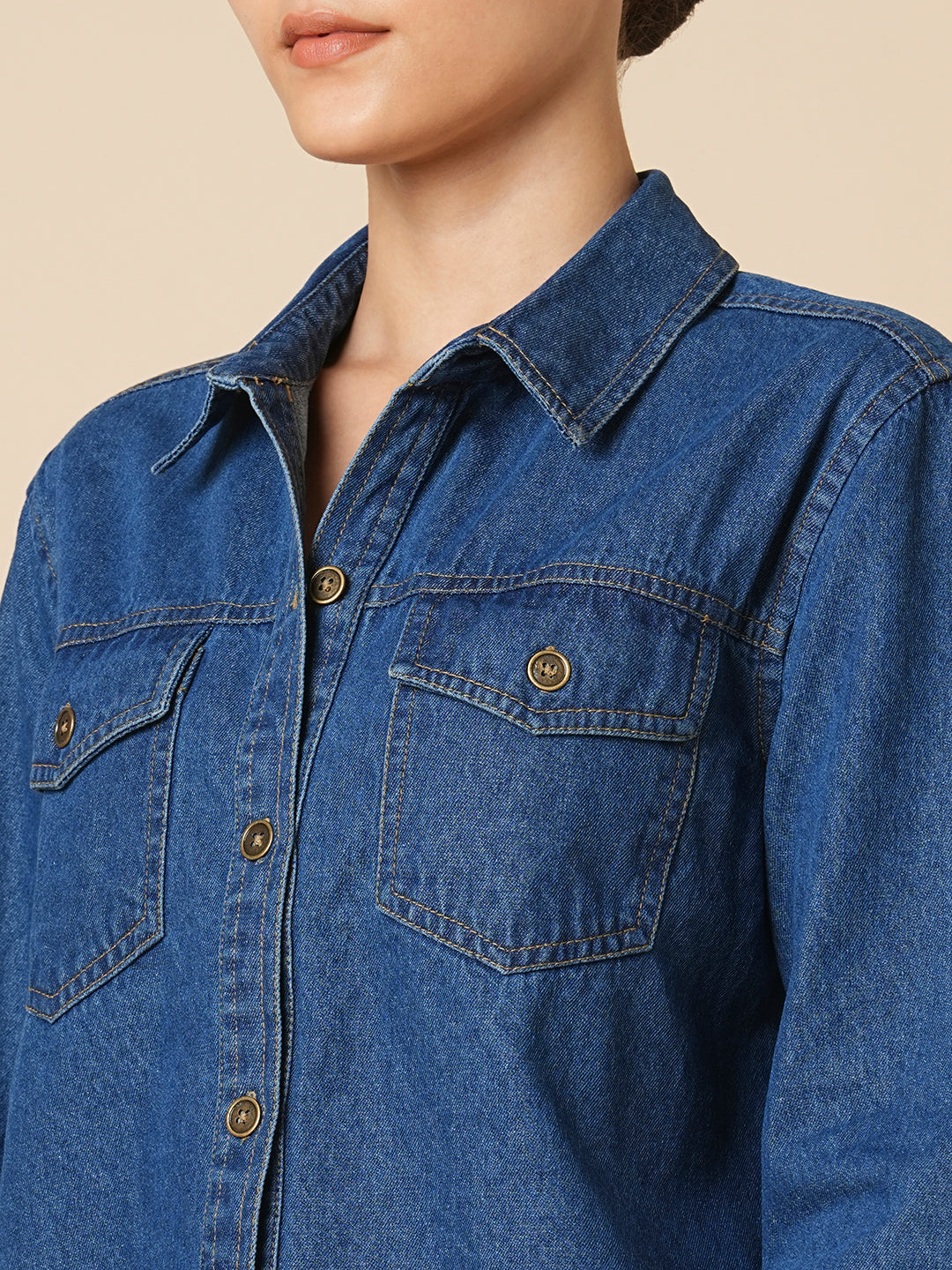 DENIM CROPPED SHIRT