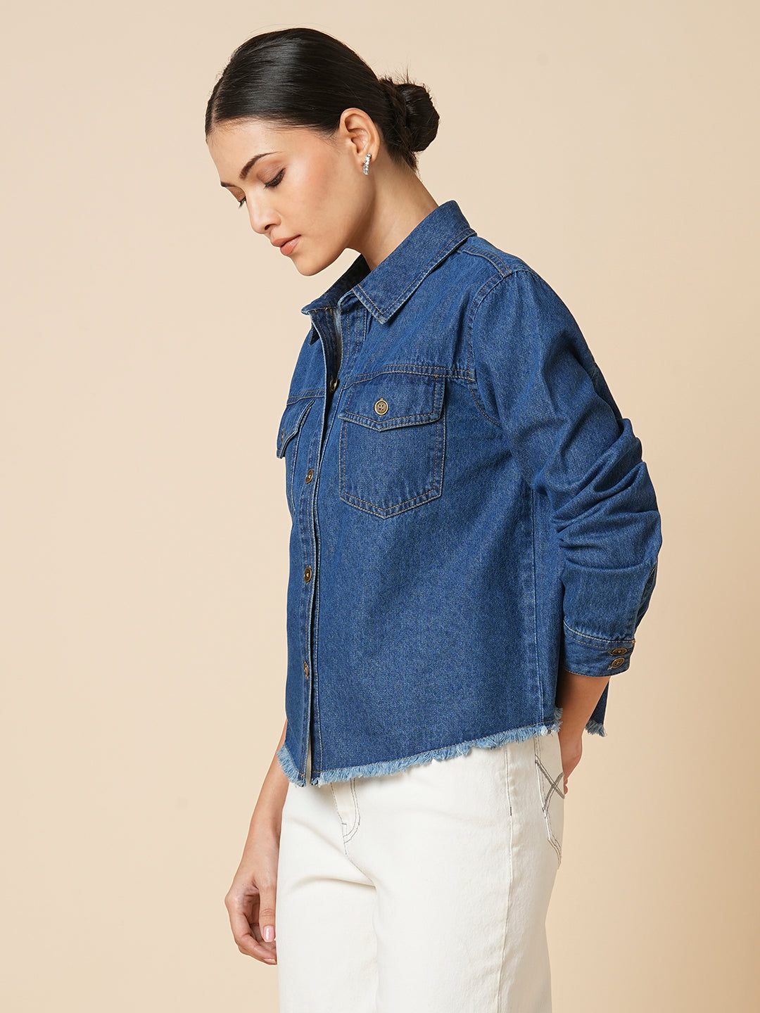 DENIM CROPPED SHIRT
