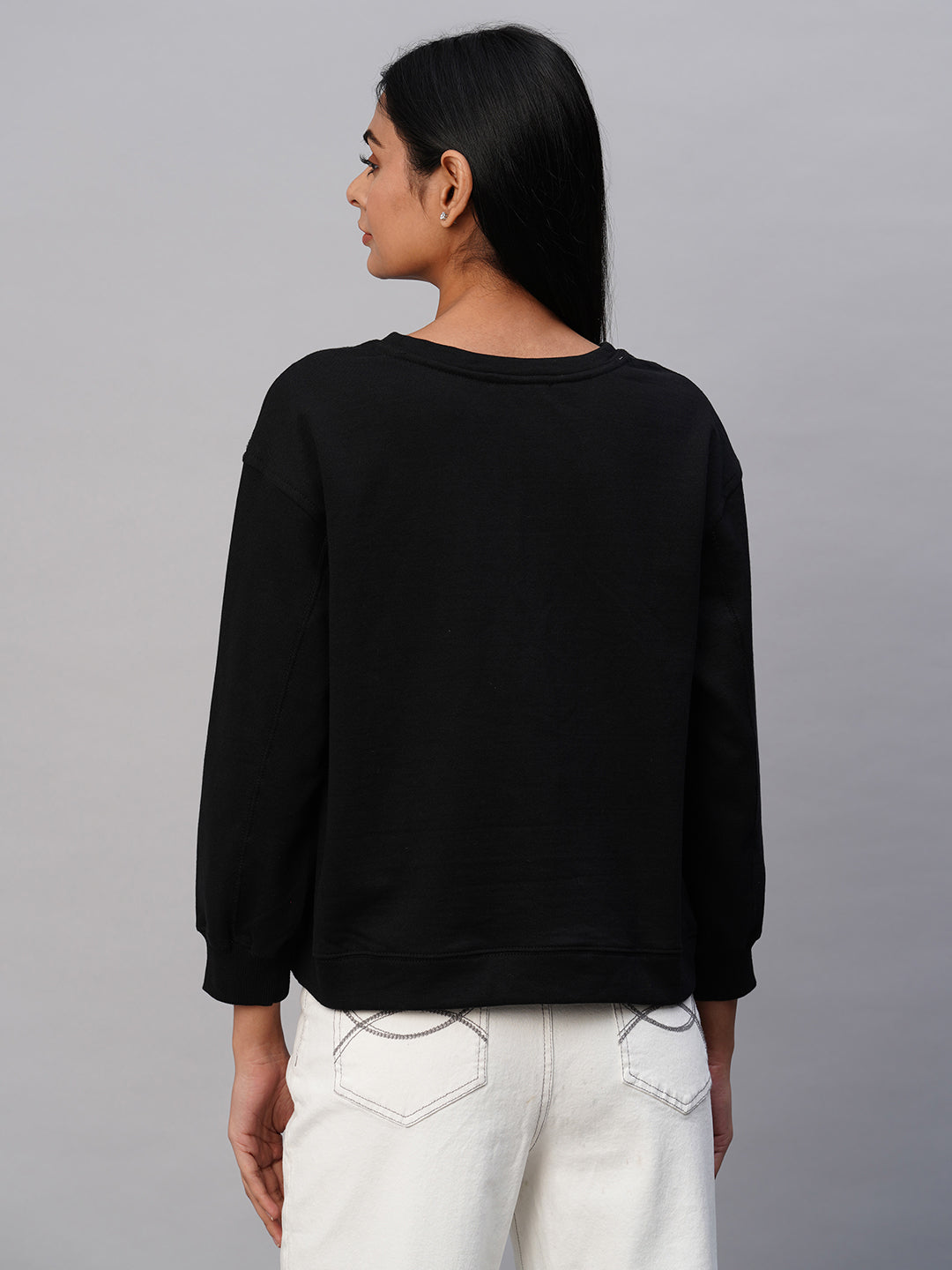 Knit Fleece Drop Shoulder Sweatshirt