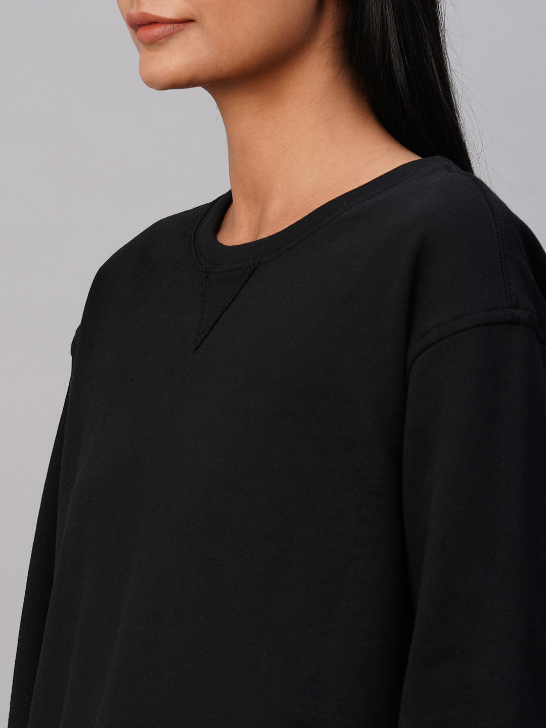 Knit Fleece Drop Shoulder Sweatshirt