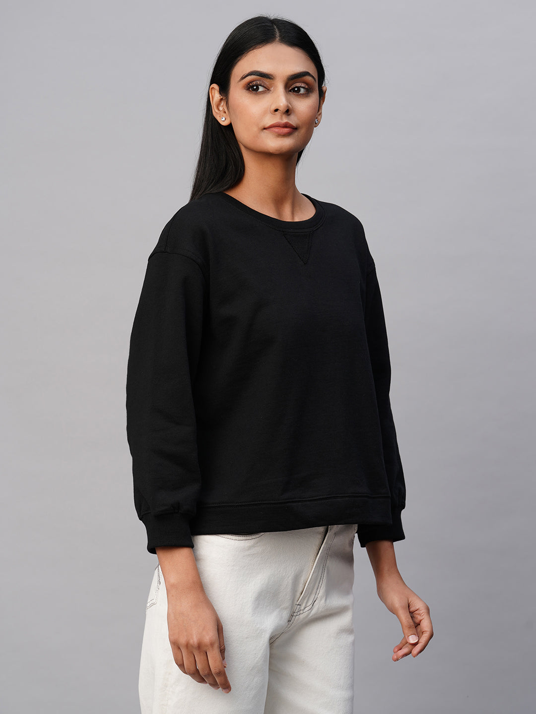 Knit Fleece Drop Shoulder Sweatshirt