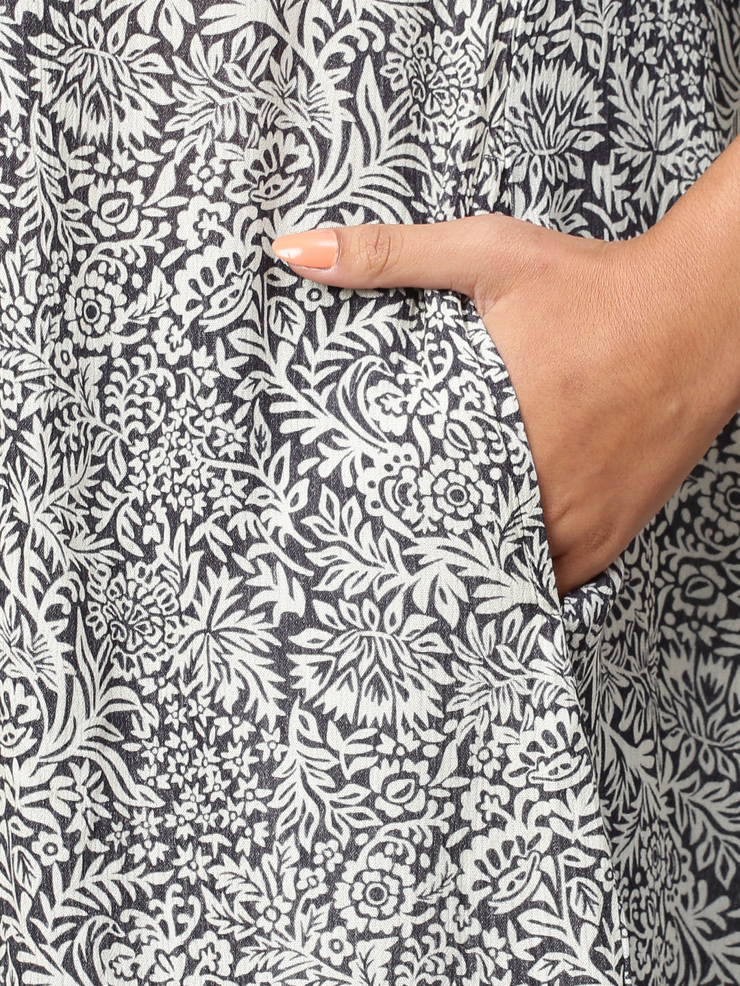 Crinkle Rayon Mix 'N' Match Quilted Yoke Kurta