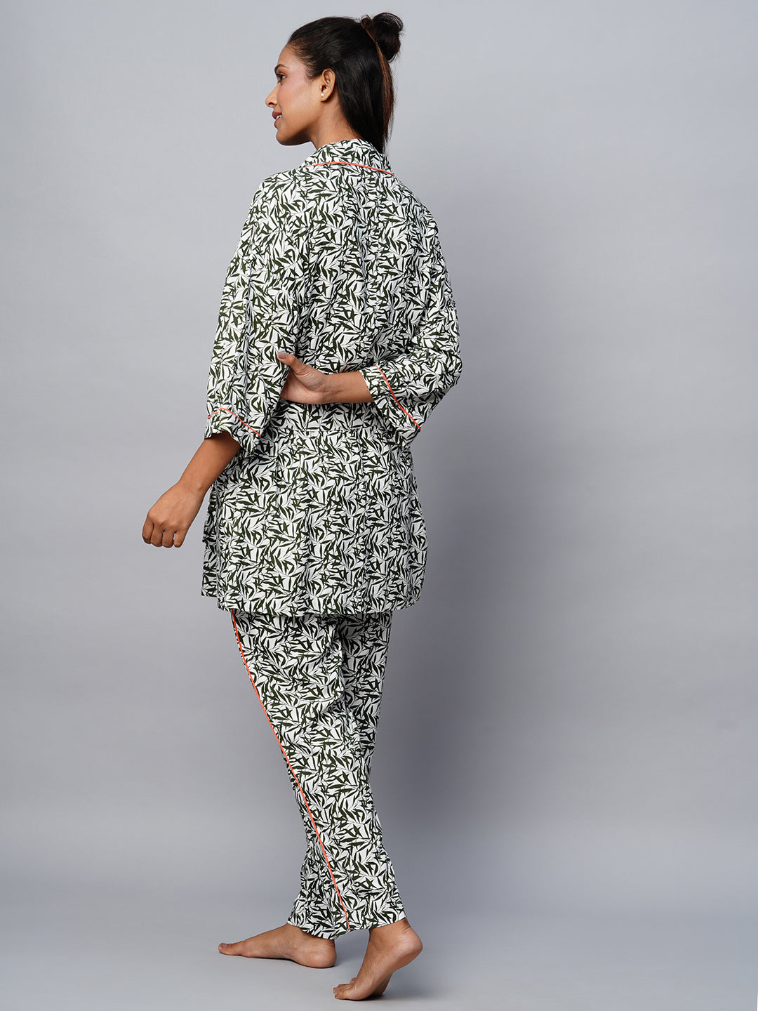 Viscose Printed Pyjama Shirt & Pj Set W/ Kimono Wrap