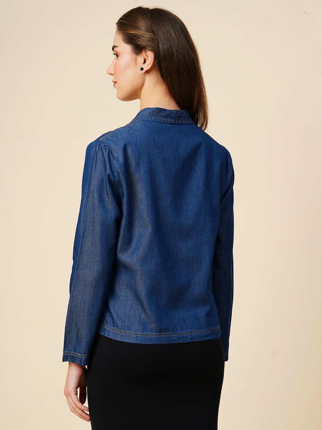 Cotton Tencel Denim Unlined Fluid Jacket