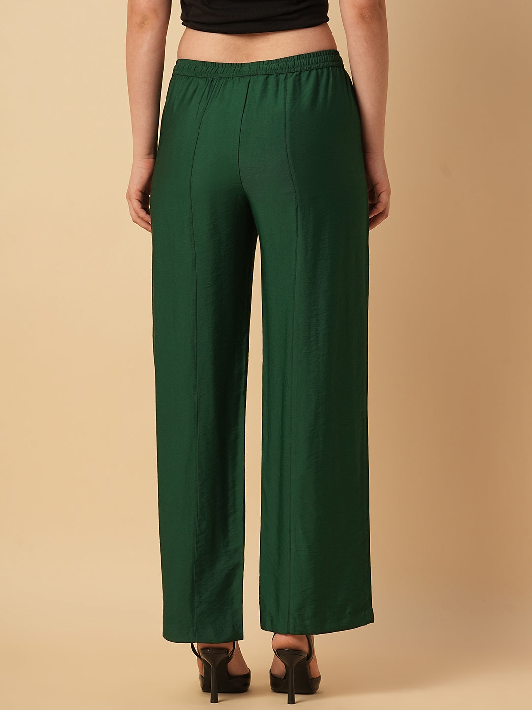 VISCOSE TWILL STRAIGHT FIT PULL ON TROUSERS