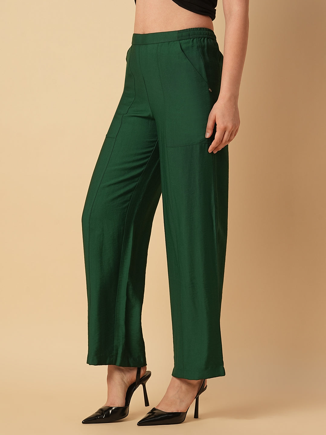 VISCOSE TWILL STRAIGHT FIT PULL ON TROUSERS