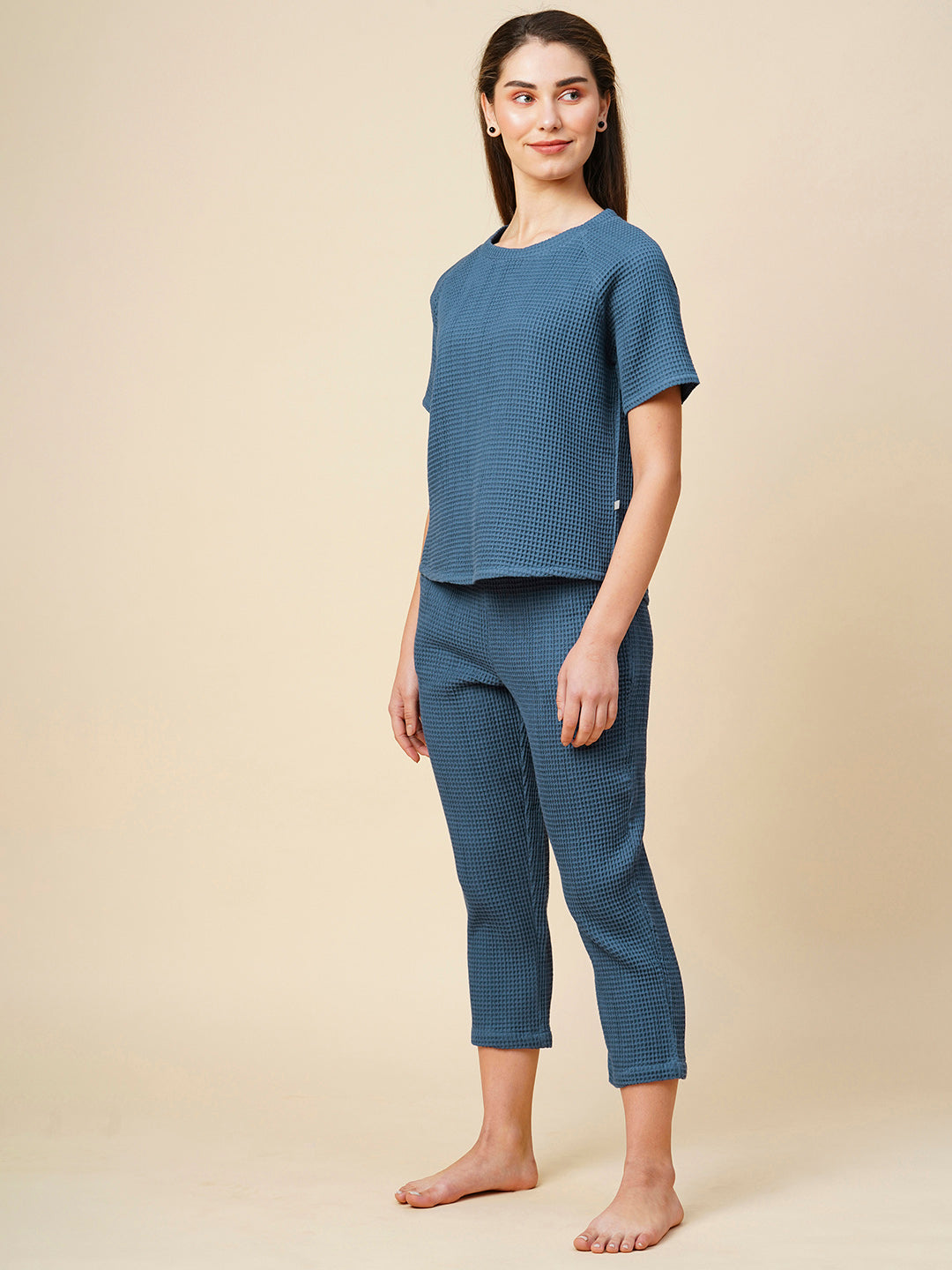 Waffle Knit Raglan Tee & Pj Set