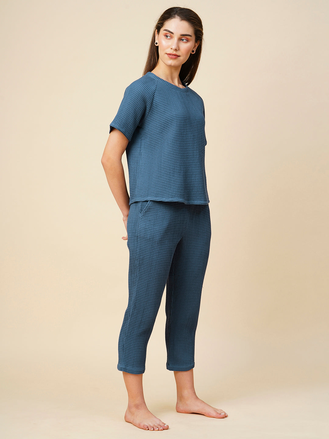 Waffle Knit Raglan Tee & Pj Set