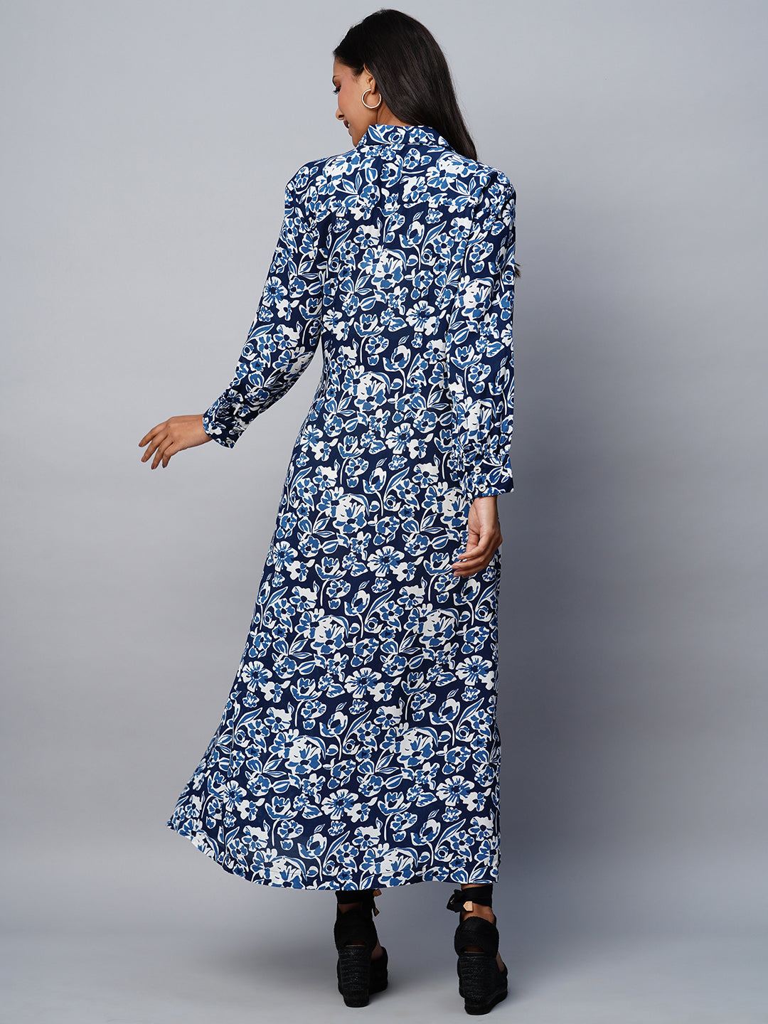 Printed Modal Shirt Dress With Side Tie